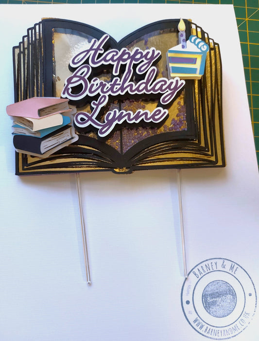 Book 3D Shaker Cake Topper