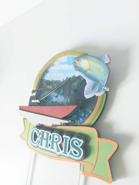Fishing 3D Shaker Cake Topper