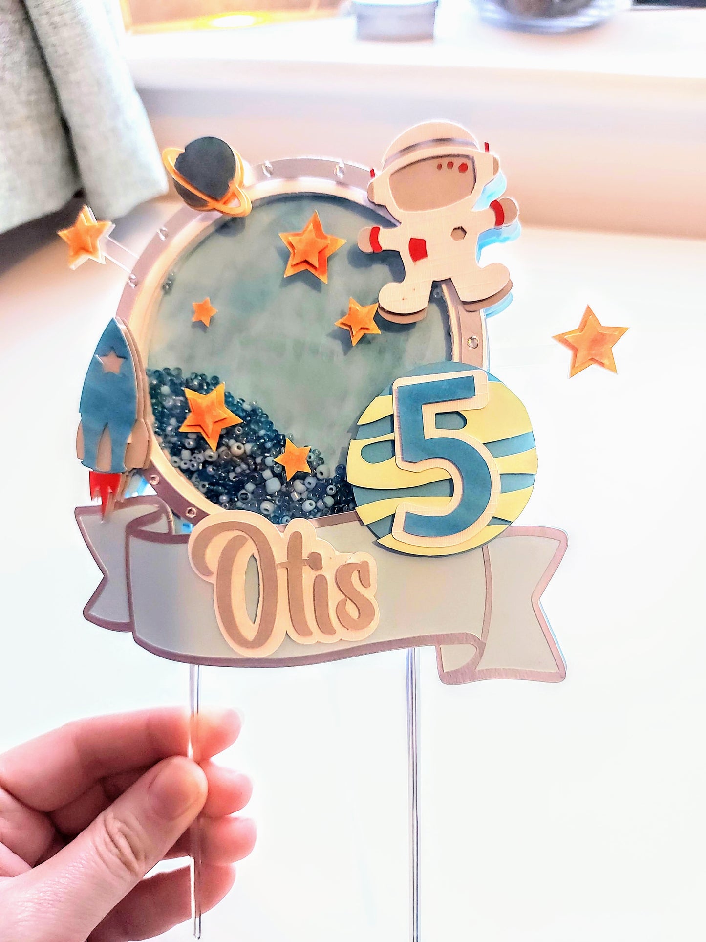 Space 3D Shaker Cake Topper