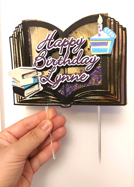 Book 3D Shaker Cake Topper