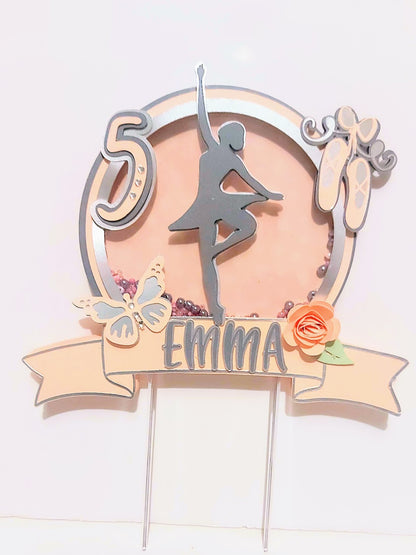 Ballet 3D Shaker Cake Topper