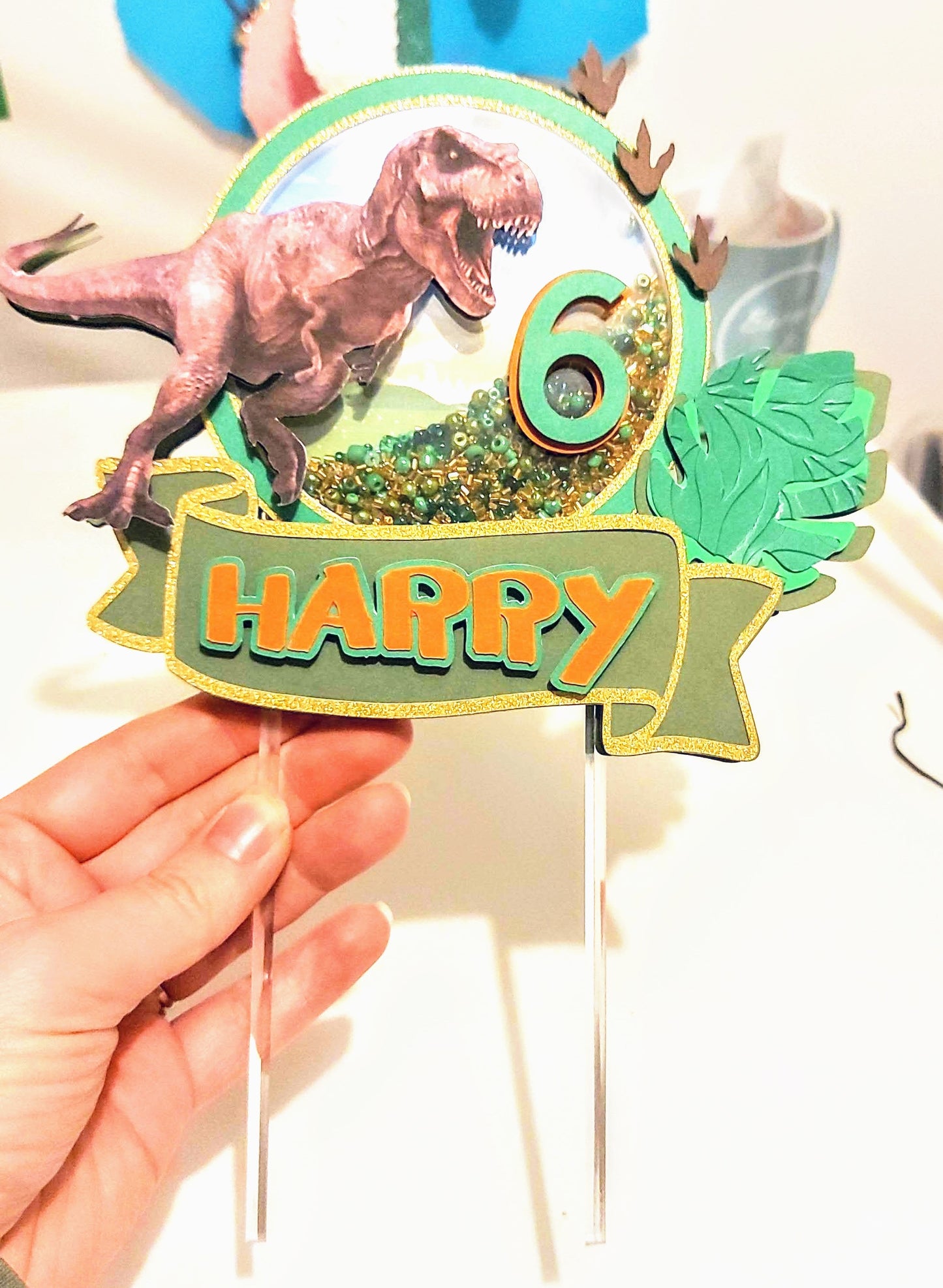 Dinosaur 3D Shaker Cake Topper