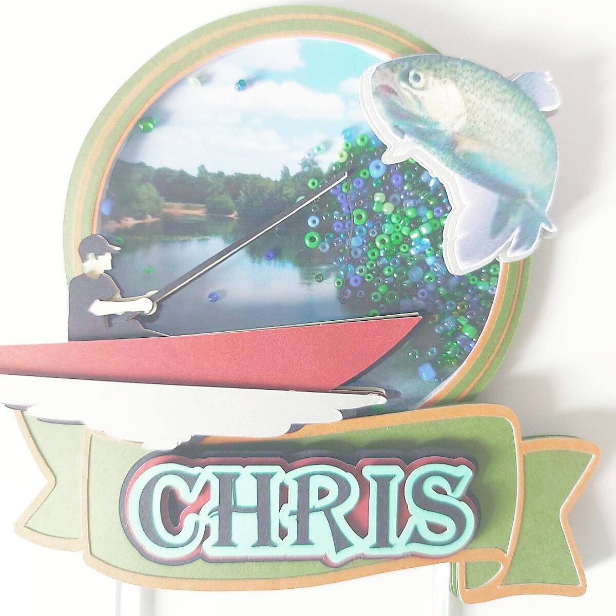 Fishing 3D Shaker Cake Topper